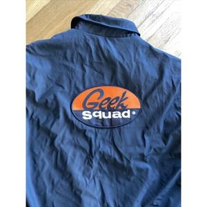 🔥 Geek Squad Mens Jacket Lined Black Front Zipper XL Zip Out Liner Double Agent
